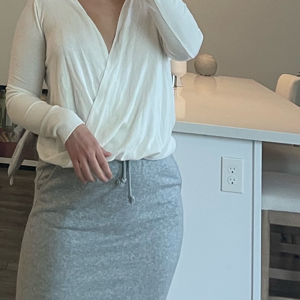 White long sleeve top